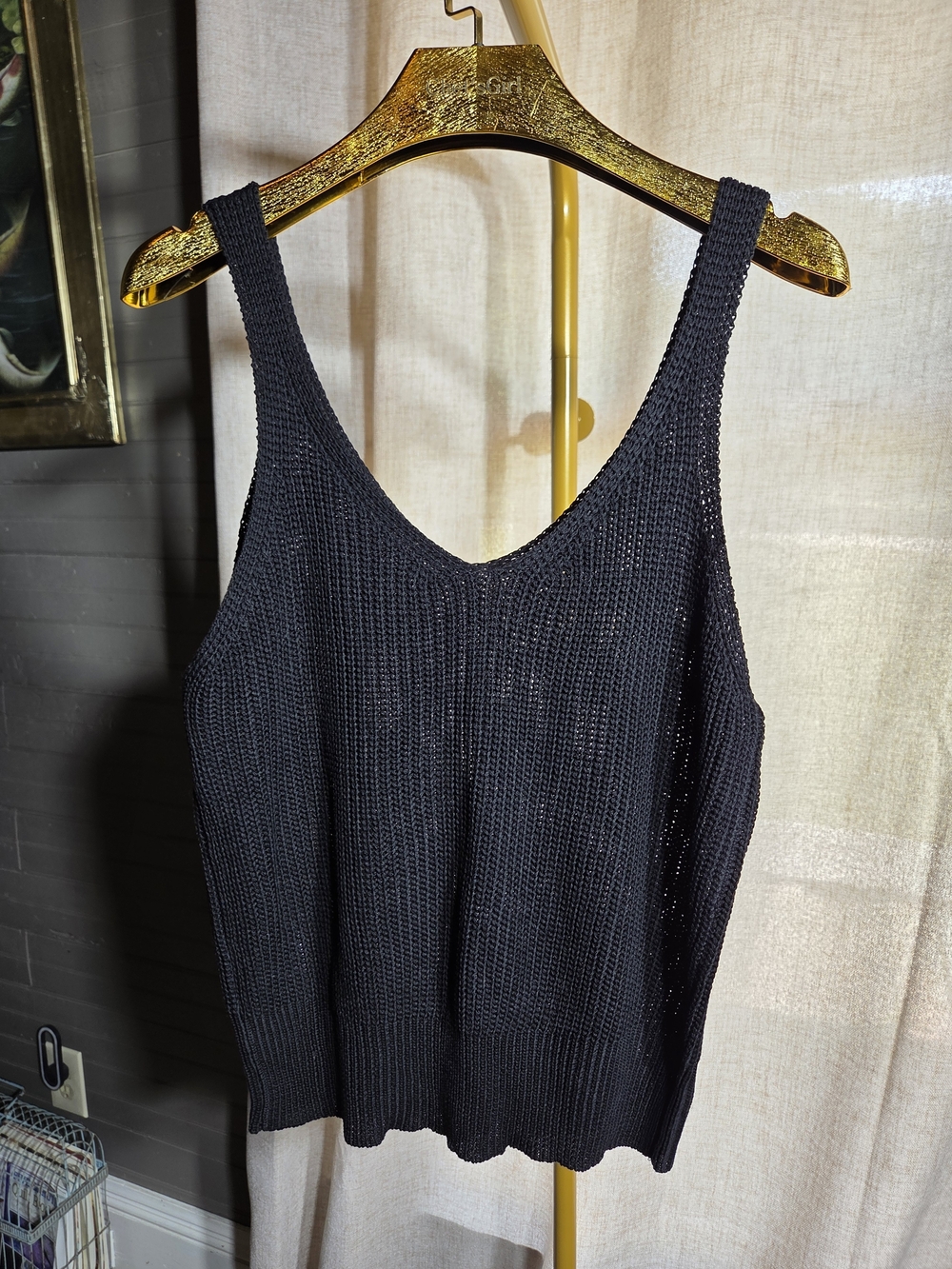 Women's Black Knit Tank Sweater